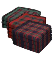 Swan 12 stuks Heren zakdoeken Ruit rood - Stoffen katoenen zakdoeken