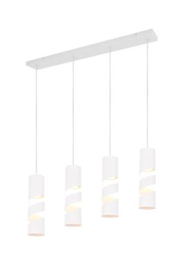 Trio 4-lichts koker hanglampStream wit - 364000431