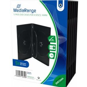 MediaRange BOX35-4 CD-doosje Dvd-hoes 4 schijven Zwart