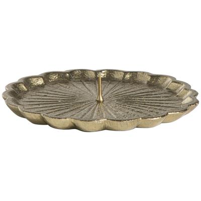 Leen Bakker - Kandelaar Reva Goudkleur 2,5xØ13 Cm - Aluminium - Goudkleurig - H2.5 Cm