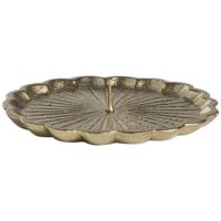Leen Bakker - Kandelaar Reva Goudkleur 2,5xØ13 Cm - Aluminium - Goudkleurig - H2.5 Cm