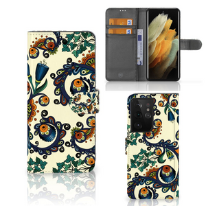 Wallet Case Samsung Galaxy S21 Ultra Barok Flower