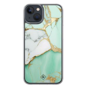 iPhone 13 mini hybride hoesje - Marmer mintgroen