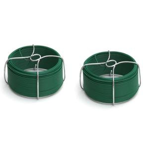 Binddraad - 2x - groen - staal - ommanteld - 1,5 mm x 50 m - bloemendraad - groen - wikkeldraad