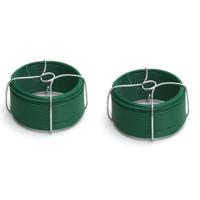 Binddraad - 2x - groen - staal - ommanteld - 1,5 mm x 50 m - bloemendraad - groen - wikkeldraad