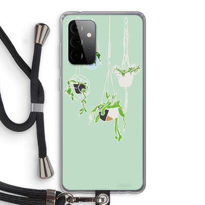 Hang In There: Samsung Galaxy A72 5G Transparant Hoesje met koord