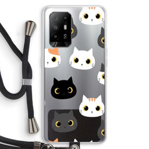 Katten: Oppo A94 5G Transparant Hoesje met koord