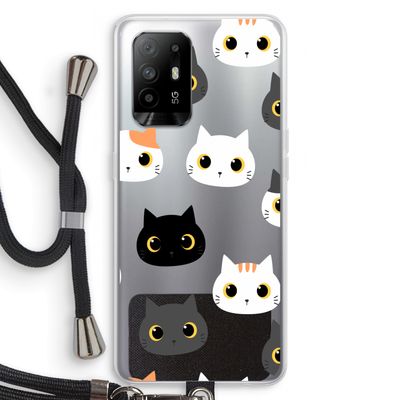 Katten: Oppo A94 5G Transparant Hoesje met koord