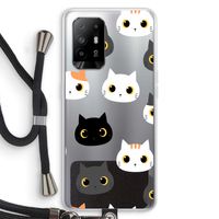 Katten: Oppo A94 5G Transparant Hoesje met koord
