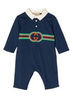 Gucci Kids body à logo GG - Bleu - thumbnail