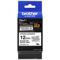 Brother TZe-S231 Labeltape extra sterk klevend Tapekleur: Wit Tekstkleur: Zwart 12 mm 8 m - thumbnail