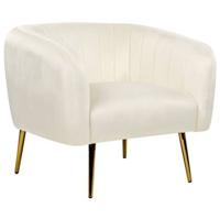 Beliani - LACONIA - Fauteuil - Beige - Fluweel - thumbnail