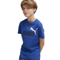 PUMA Essentials+ 2 Logo T-Shirt Kids Blauw Donkerblauw Wit - thumbnail