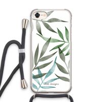 Tropical watercolor leaves: iPhone 8 Transparant Hoesje met koord
