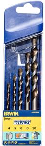 Irwin multimateriaalboren set 4/5/6/8/10mm
