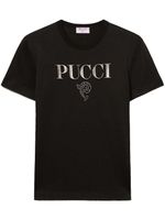 PUCCI t-shirt en coton à logo imprimé - Noir