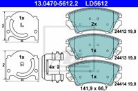 Remmenset, remschijf ATE, Remschijftype: Geventileerd: , Inbouwplaats: Vooras, u.a. für Saab, Vauxhall, Opel, Chevrolet