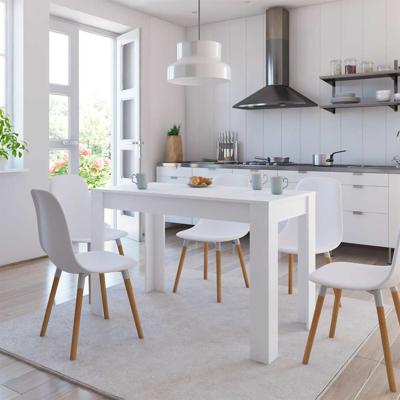 Eettafel 120x60x76 cm bewerkt hout wit