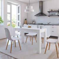 Eettafel 120x60x76 cm bewerkt hout wit