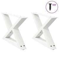 Salontafelpoten 2 st 60x(30-31,3) cm staal wit