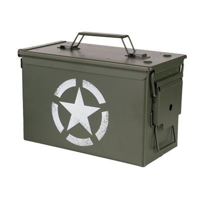 Decoratie opberg box - munitiekist - groen - 30 x 15 cm - US Army