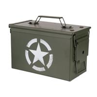Decoratie opberg box - munitiekist - groen - 30 x 15 cm - US Army