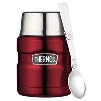 RVS Thermos voedseldrager / isoleerbeker voor eten 470 ml rood - thumbnail