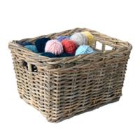 Opbergmand - bruin - 44 x 33 x 25 cm - rotan - gevlochten riet - mand - opbergen