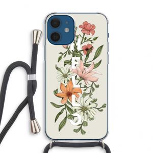 Hello bloemen: iPhone 12 mini Transparant Hoesje met koord