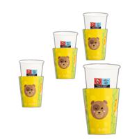 Feestbekers met hoesjes - 32x - dierentuin - papier - themafeestje - kinderfeest - 250ml - thumbnail