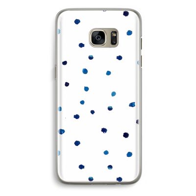Blauwe stippen: Samsung Galaxy S7 Edge Transparant Hoesje