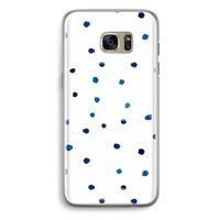Blauwe stippen: Samsung Galaxy S7 Edge Transparant Hoesje