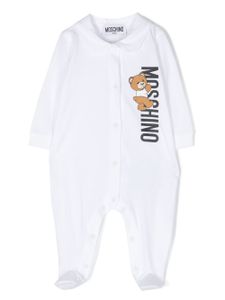 Moschino Kids pyjama en coton à logo imprimé - Blanc