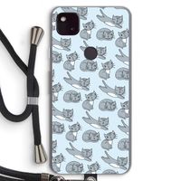 Poezen: Pixel 4a 5G Transparant Hoesje met koord Poezen: Pixel 4a 5G Transparant Hoesje met koord