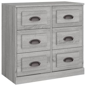 The Living Store Dressoir Grijs Sonoma Eiken - 70 x 35.5 x 67.5 cm - Duurzaam Hout