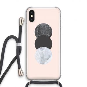 Marmeren cirkels: iPhone X Transparant Hoesje met koord
