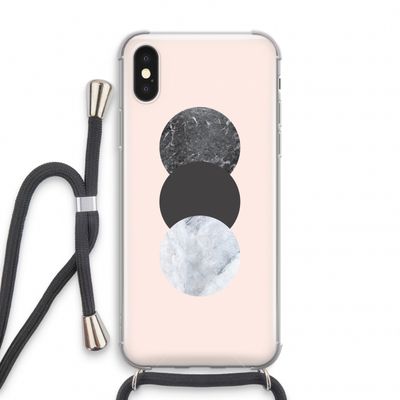 Marmeren cirkels: iPhone X Transparant Hoesje met koord