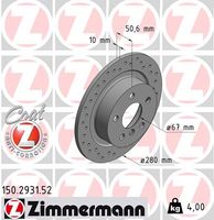 Remschijf SPORT REMSCHIJF COAT Z ZIMMERMANN, Remschijftype: Geperforeerd, u.a. für BMW, Mini