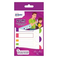 Avery Family gelamineerde etiketten, etui met 24 etiketten, geassorteerde formaten en fluo kleuren