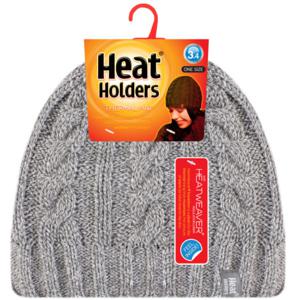 Heat Holders Ladies cable hat one size light grey (1 st)