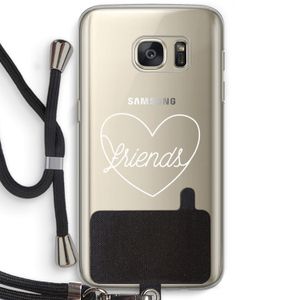 Friends heart pastel: Samsung Galaxy S7 Transparant Hoesje met koord