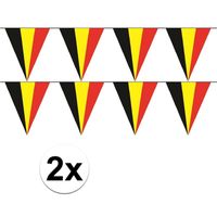 2x Belgie vlaggenlijn / slinger 5 meter