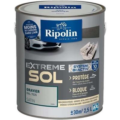 RIPOLIN Vloerverf voor binnen en buiten - Gravel Ral 7035 satijn, 2,5L
