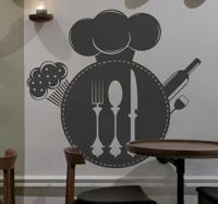 Sticker decoratie restaurant - thumbnail