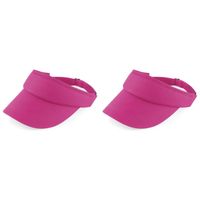 2x stuks fuchsia roze sportieve zonneklep voor volwassenen