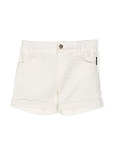 Moschino Kids short à effet froissé - Blanc