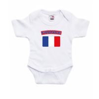 France / Frankrijk landen rompertje met vlag wit voor babys 92 (18-24 maanden)  -