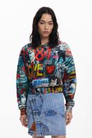 Graffiti-sweatshirt - BLACK - XL