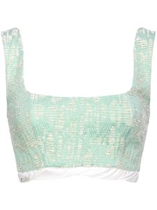 PINKO haut en jacquard à coupe crop - Vert