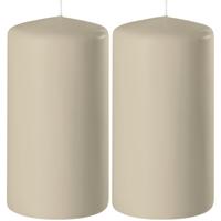 Enlightening Candles Cilinder/stompkaars - 2x - beige - D6 x H10 cm - 36 branduur